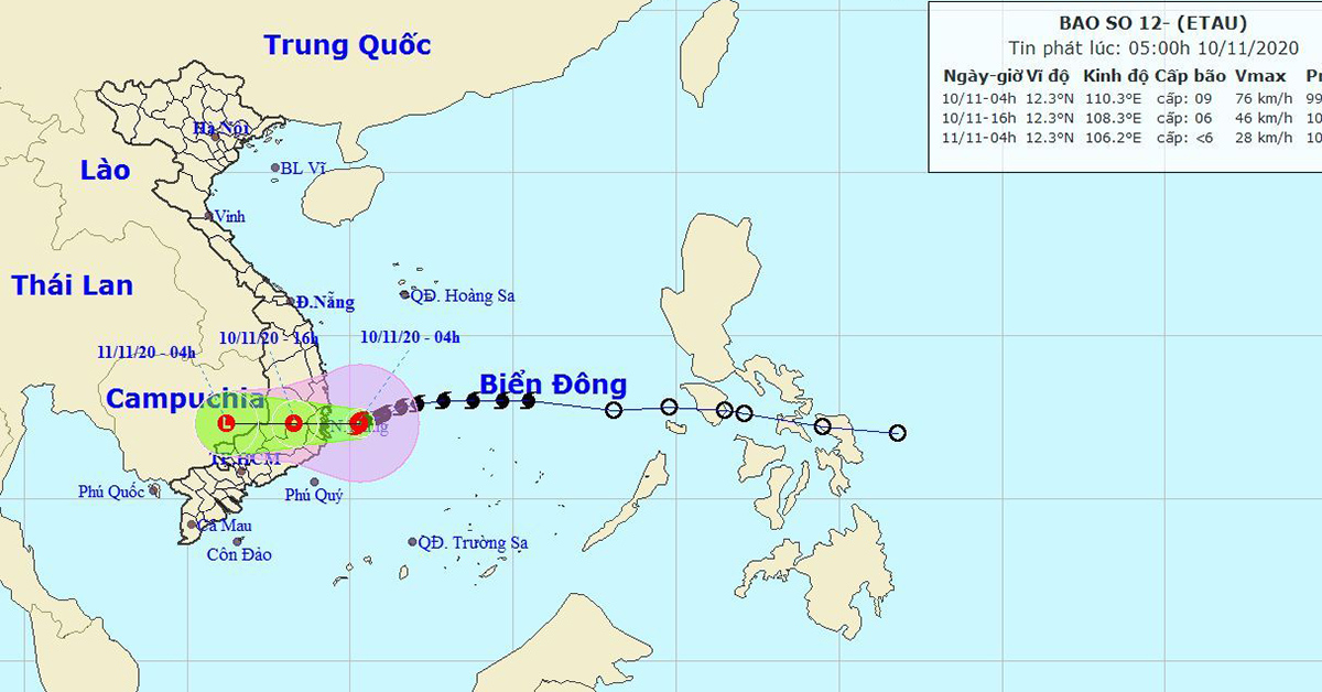 Cách cập nhật diễn biến bão số 12 ngay trên điện thoại cực kì đơn giản