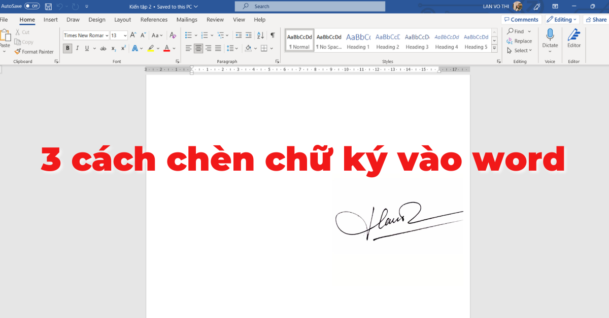 Chèn chữ ký vào word với 3 cách đơn giản nhất