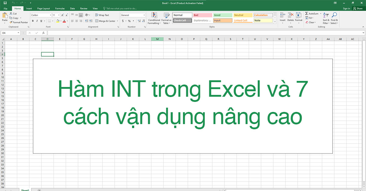 Hàm INT trong Excel và 7 vận dụng nâng cao