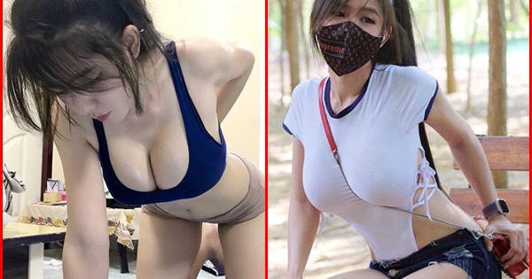 Hot girl vóc dáng nuột nà, khuôn ngực căng tràn gây sốc khi biến khẩu trang thành… quần lót