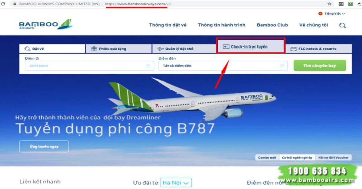 Hướng dẫn cách check in online Bamboo chỉ qua vài bước