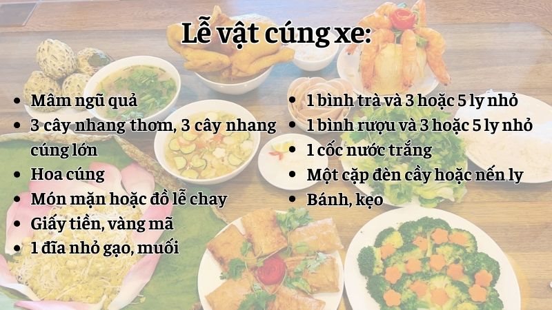 cách cúng xe mới mua