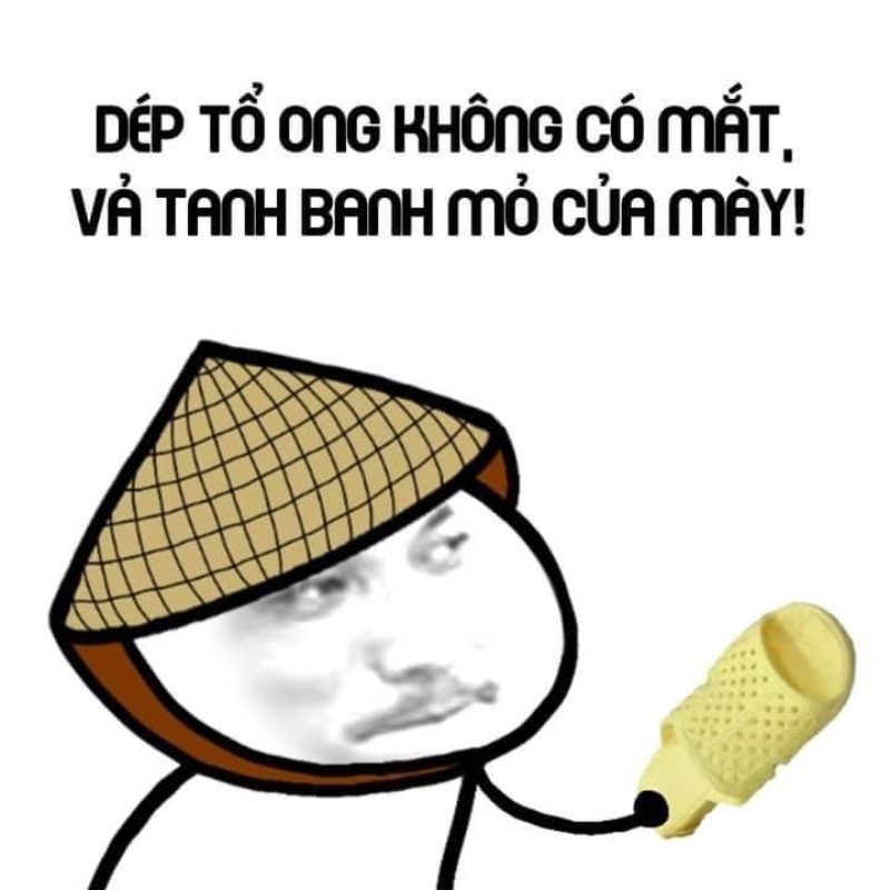 Meme cầm dép vả