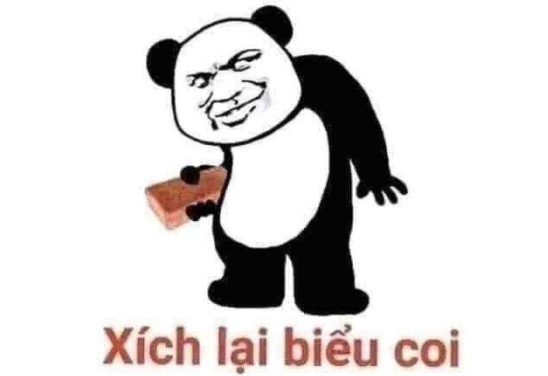 meme trung quốc gấu trúc cầm gạch