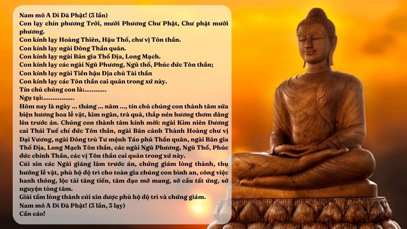 văn khấn mùng 1 tháng 12 âm lịch