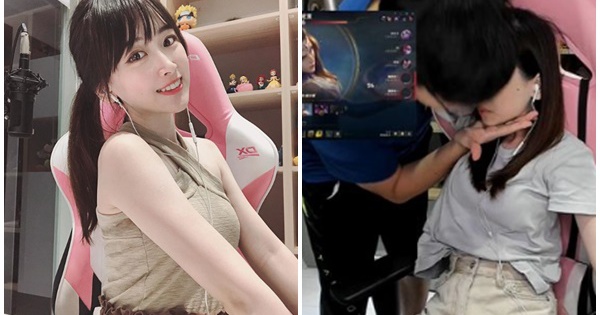 Đang livestream trên sóng, cô nàng streamer xinh đẹp bất ngờ bị bạn trai lao vào “cưỡng hôn”, tỏ ra khó chịu ngay sau đó