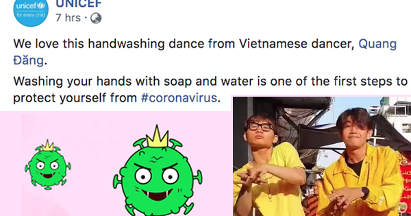 UNICEF chia sẻ clip “vũ điệu rửa tay” phòng Virus Corona của Quang Đăng và khen hết lời, Việt Nam đưa “Ghen Cô Vy” viral khắp thế giới luôn rồi!