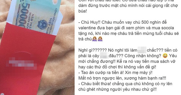 Xin tiền mua sô cô la tặng bạn gái không được, ông cháu buông lời tàn nhẫn khiến người chú FA phẫn nộ, cộng đồng mạng cười nghiêng ngả