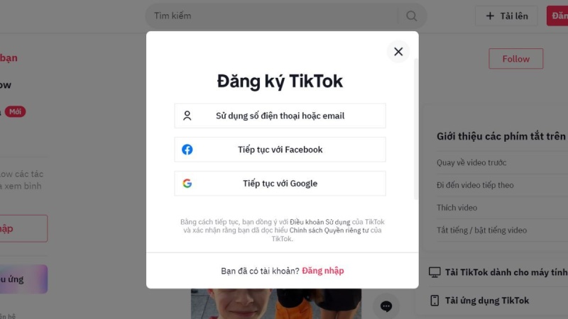 Cách nhập mã mời TikTok trên máy tính 1