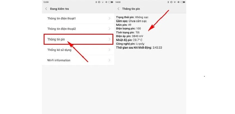 Cách kiểm tra tình trạng pin Xiaomi