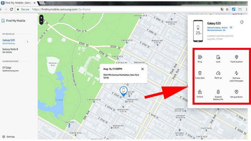 Cách tìm điện thoại Samsung bị mất bằng Find My Mobile 2