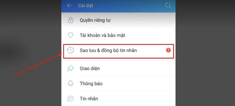 Cách đồng bộ tin nhắn Zalo trên điện thoại