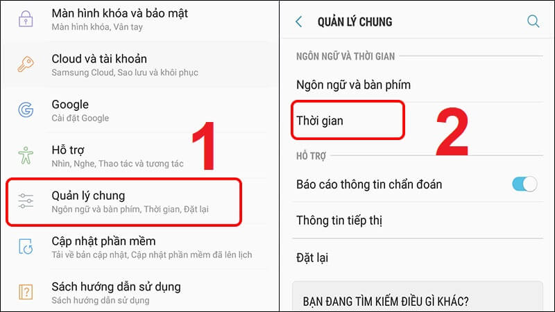 Đặt thời gian điện thoại ở chế độ tự động