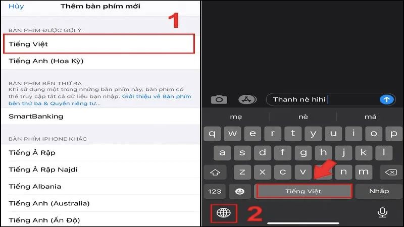 Cài đặt bàn phím tiếng Việt cho điện thoại iPhone