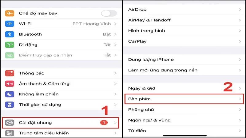 Cài đặt bàn phím tiếng Việt cho điện thoại iPhone