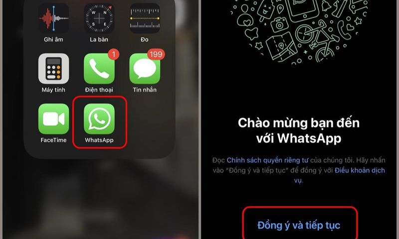 Mở ứng dụng WhatsApp trên điện thoại của bạn