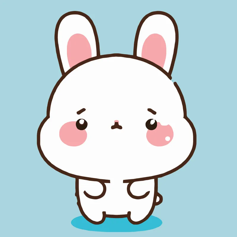 Rabbit chibi dễ thương trong thiết kế tối giản nhưng nổi bật.