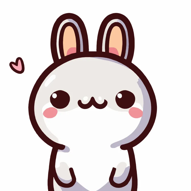 Rabbit chibi dễ thương với những bức vẽ đơn giản nhưng cực kỳ tinh tế.