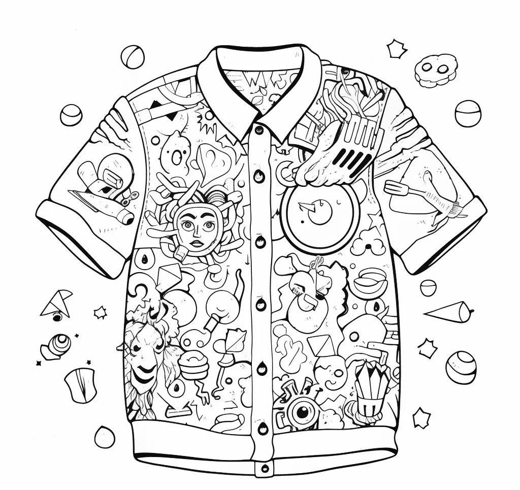 Coloring the shirt helps children learn how to shape through basic colors