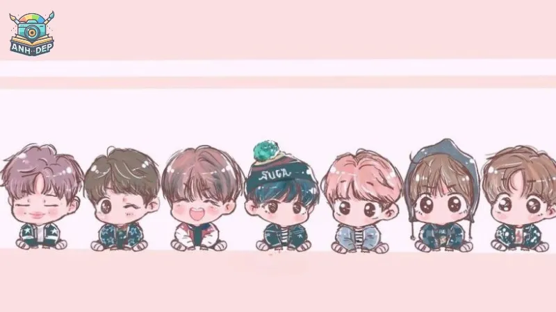 Bộ sưu tập ảnh BTS chibi siêu dễ thương mới nhất năm may