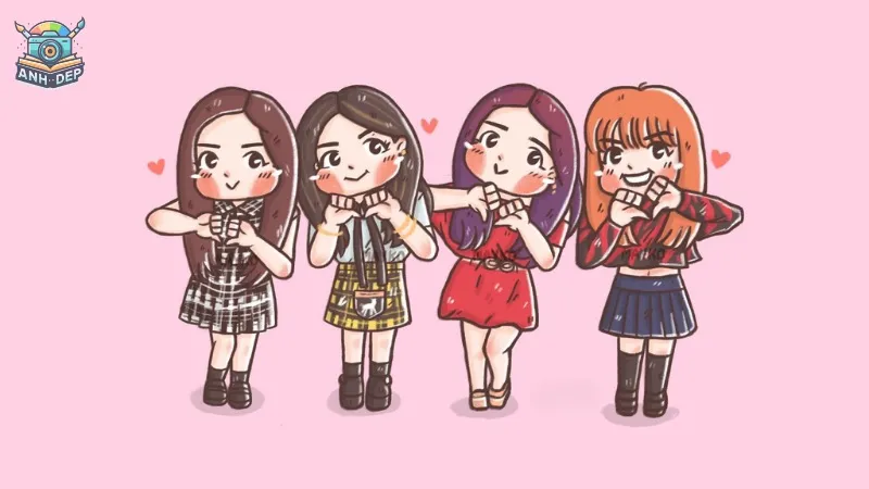 Bộ sưu tập ảnh chibi Blackpink đẹp mắt cho các fan hâm mộ