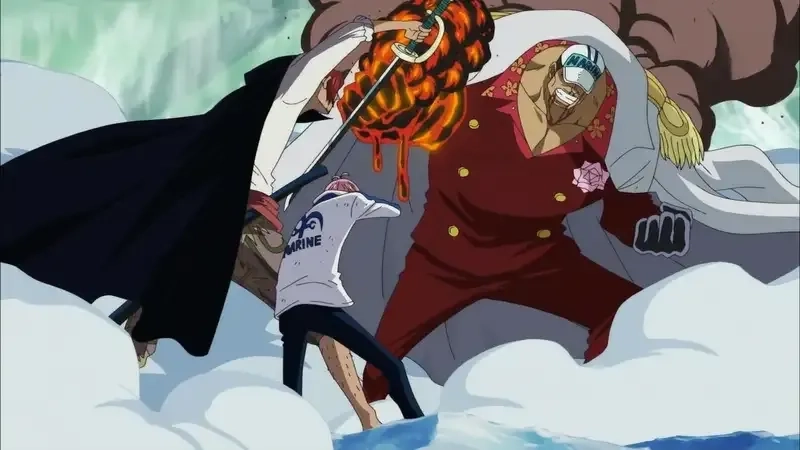 Whitebeard vs Akainu sức mạnh của bốn con đường hoàng gia