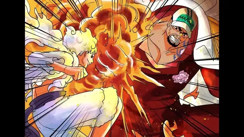 Akainu vs Whitebeard manga chiến đấu khốc liệt trong truyện tranh