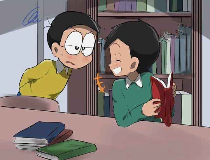 Hình ảnh của Nobita và Xuka ngọt ngào và đáng yêu