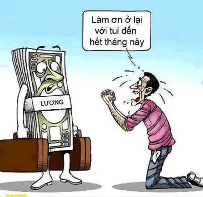 Meme hết tiền và biểu cảm buồn