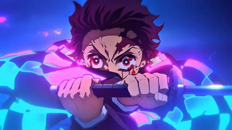 Kimetsu Yaiba Chibi Ảnh của Makomo cầm mặt nạ cáo