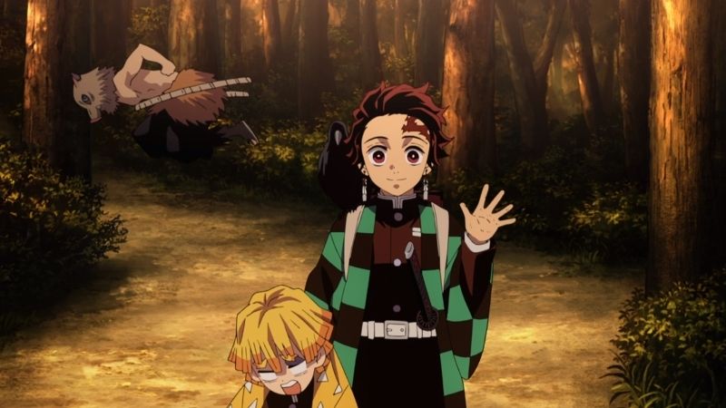 Kimetsu Yaiba Chibi Ảnh của Tanjiro trong hoàng hôn