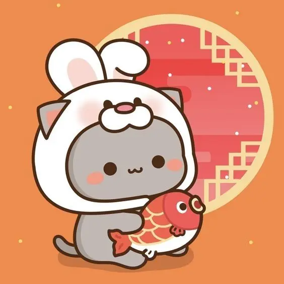 Hình ảnh của Avatar của Cat Cat dễ thương, mang đến bầu không khí của TET Holiday.