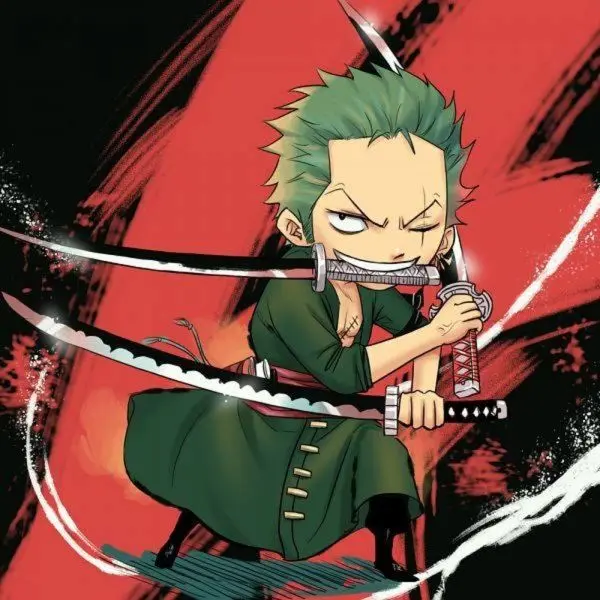 Một mình Zoro đối mặt với kẻ thù trong một hình ảnh anime đầy khó khăn và căng thẳng