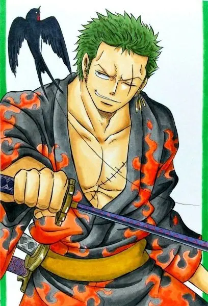 Bức ảnh anime Zoro một mình mang lại cảm giác mạnh mẽ và quyết đoán