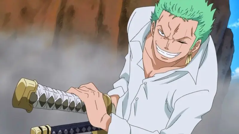 Một mình hình ảnh Zoro mạnh mẽ và quyết liệt trong các cảnh anime