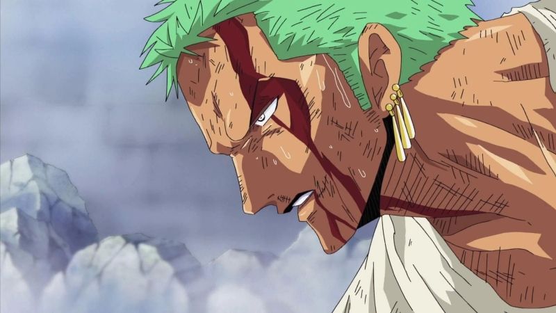 Một mình ảnh anime Zoro cho thấy sự dũng cảm nổi bật của anh ấy