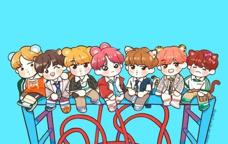 Phiên bản BTS Chibi với các bản vẽ sống động và dễ thương.