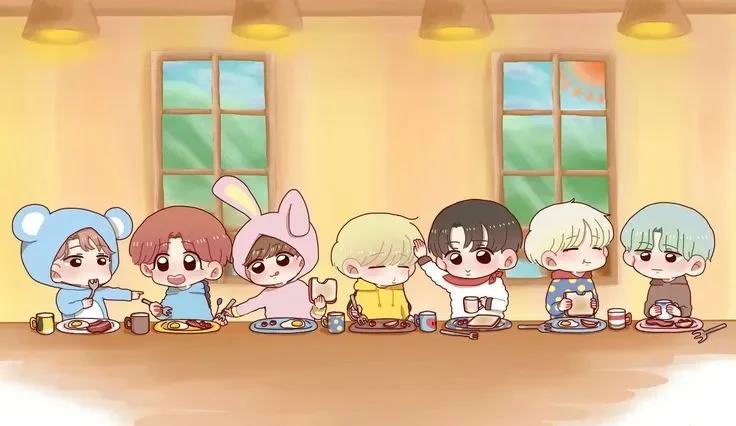 Hãy nhìn vào bức ảnh BTS Chibi của Jimin, đáng yêu và tinh nghịch.