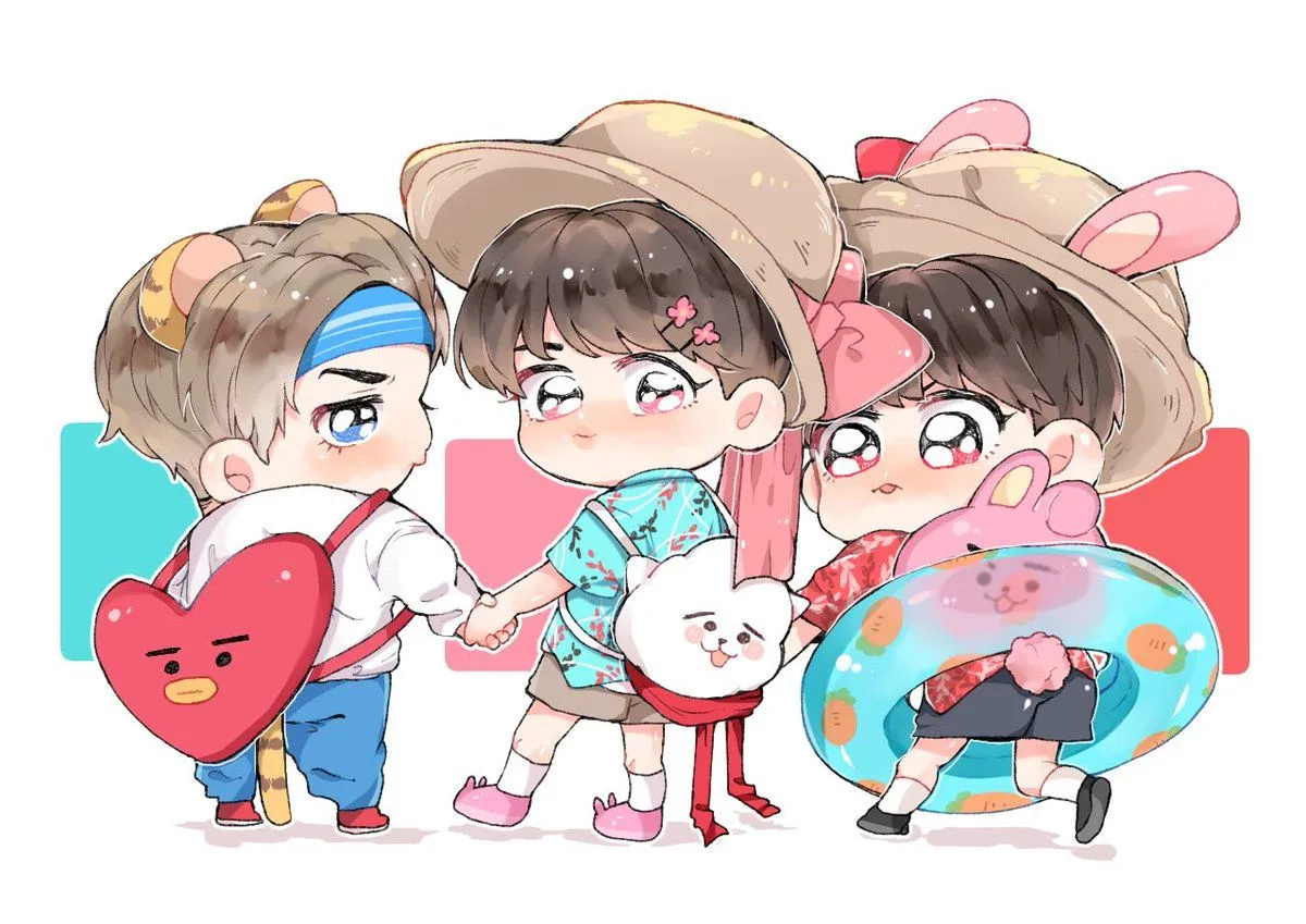 Lưu ảnh BTS Chibi siêu vui nhộn cho bộ sưu tập.