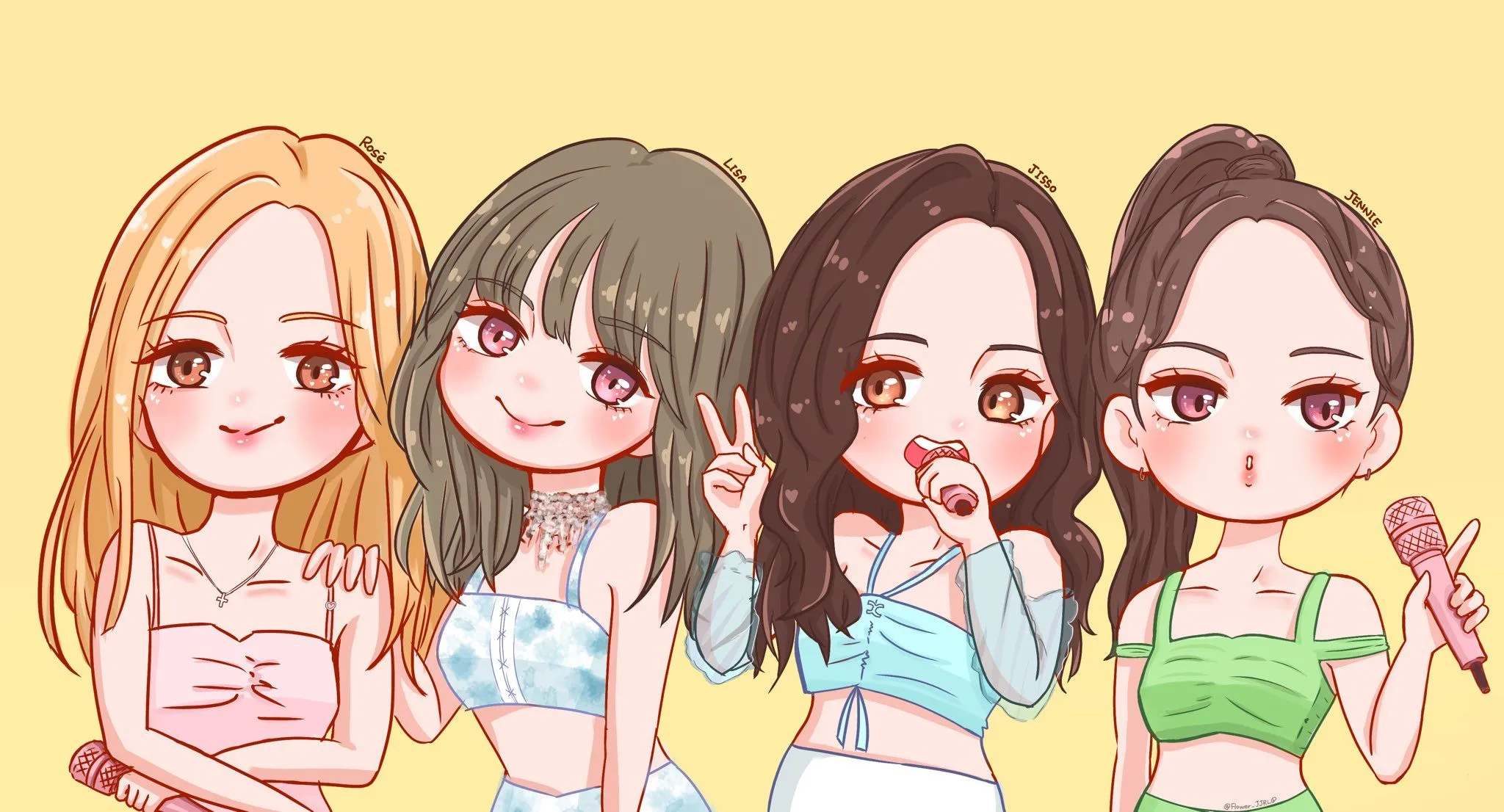 Lưu ảnh Blackpink Chibi siêu dễ thương cho người hâm mộ.