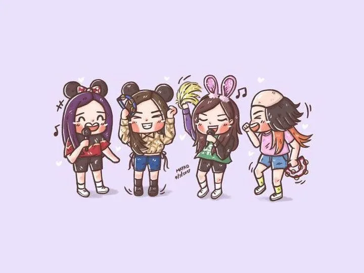 Bộ ảnh Chibi Blackpink dễ thương và tràn đầy năng lượng.