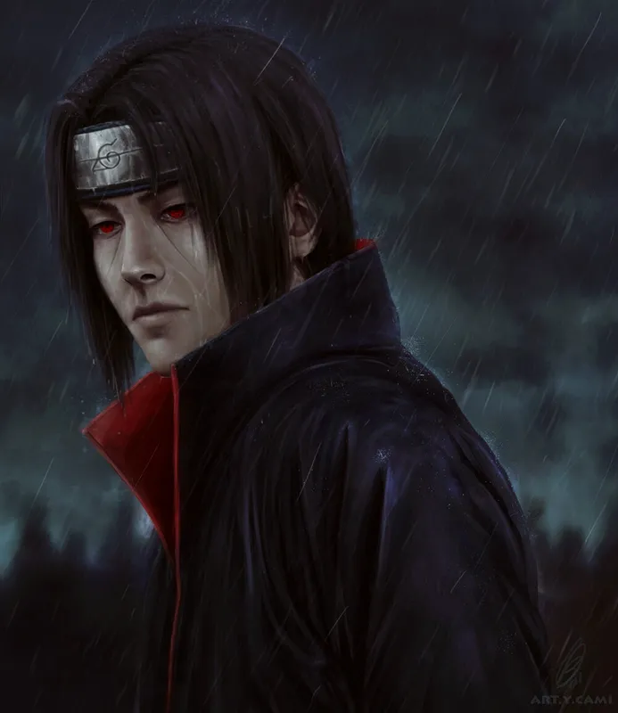 Sự kết hợp hoàn hảo của nghệ thuật và chiến đấu trong ảnh Uchiha Itachi