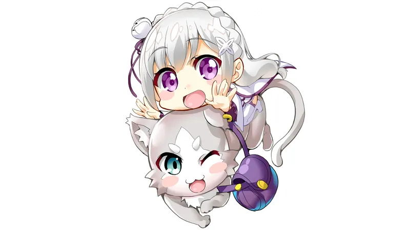 Hình nền anime Chibi dễ thương giúp không gian làm việc một cách sống động hơn