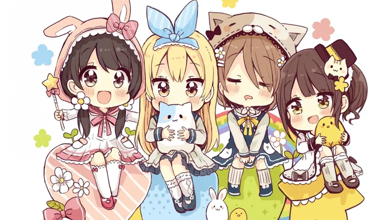 Tạo một điểm nổi bật cho màn hình máy tính của bạn với hình nền anime Chibi dễ thương