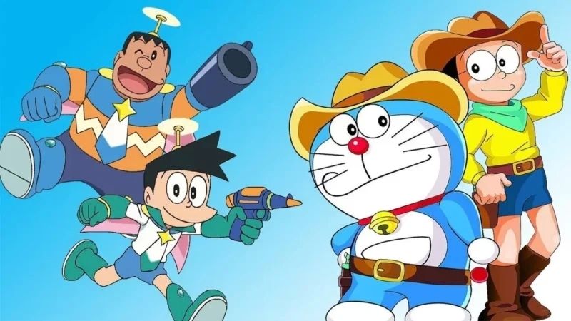 Doraemon dễ thương cảm thấy thú vị cho màn hình máy tính