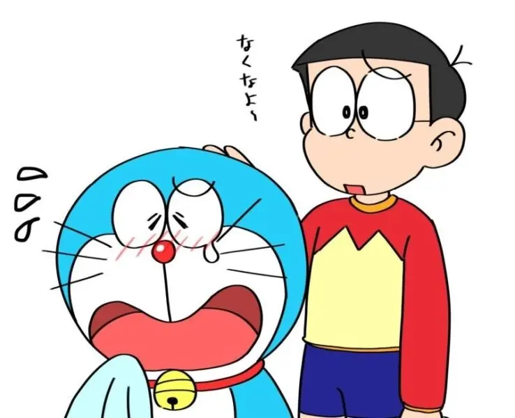 Doraemon dễ thương vẫy như một hình nền hài hước cho máy tính xách tay