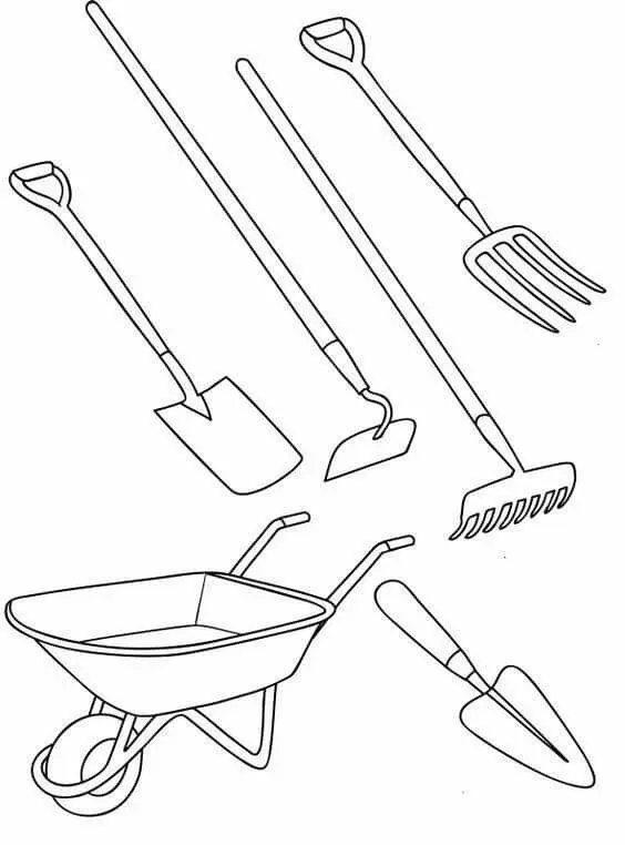 Dễ dàng tải ngay tranh tô màu dụng cụ nhà nông để bé thỏa sức sáng tạo.