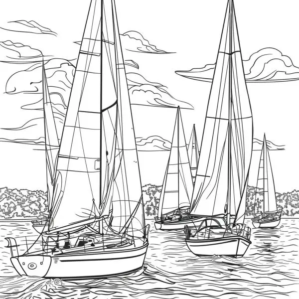 Increasing children's ability to concentrate on coloring the boat racing festival.