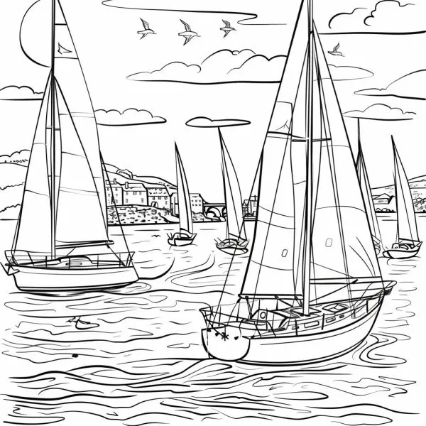 Download the painting of a boat racing festival now for creativity!