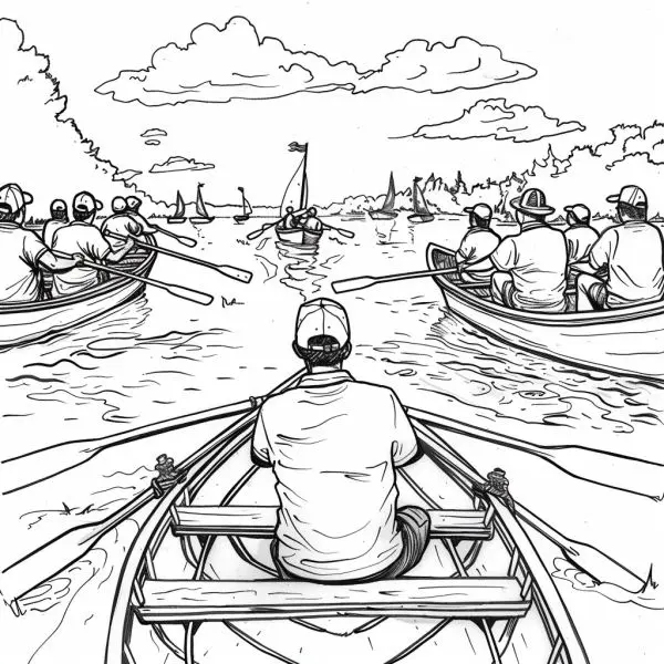 Help children understand more about culture through coloring the boat racing festival.